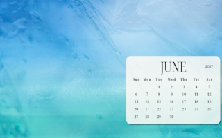 Abstract Blue and Green Ice Glass June 2027 Desktop Wallpaper