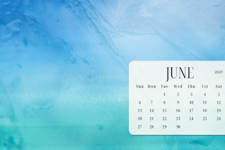 Abstract Blue and Green Ice Glass June 2027 Desktop Wallpaper