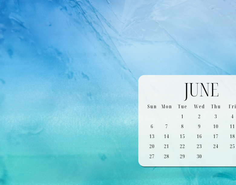 Abstract Blue and Green Ice Glass June 2027 Desktop Wallpaper