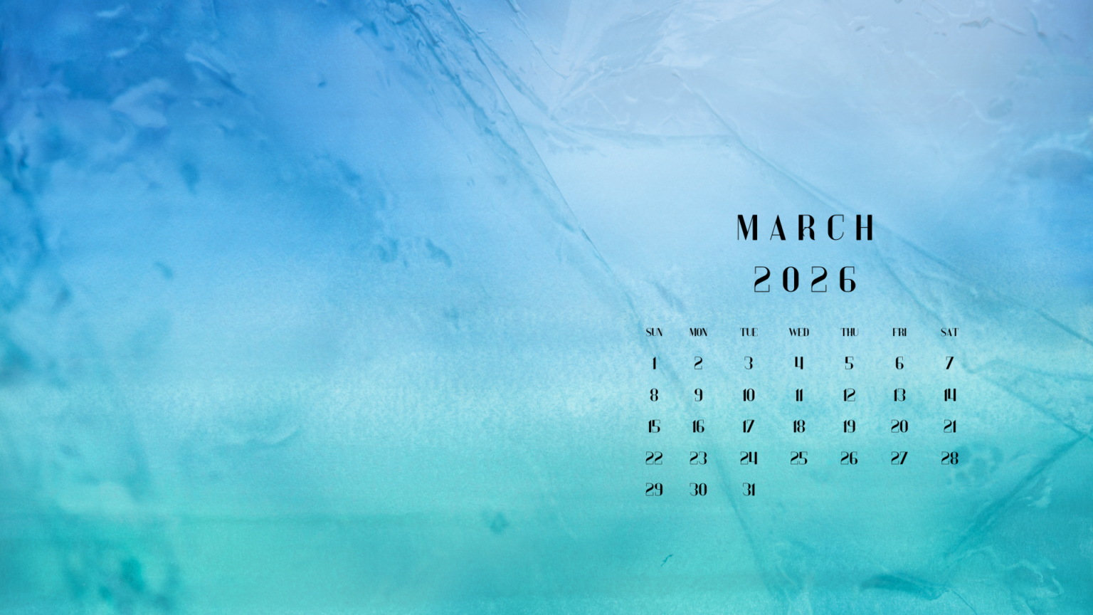March 2026 Desktop Wallpaper - Dual Calendar — free download