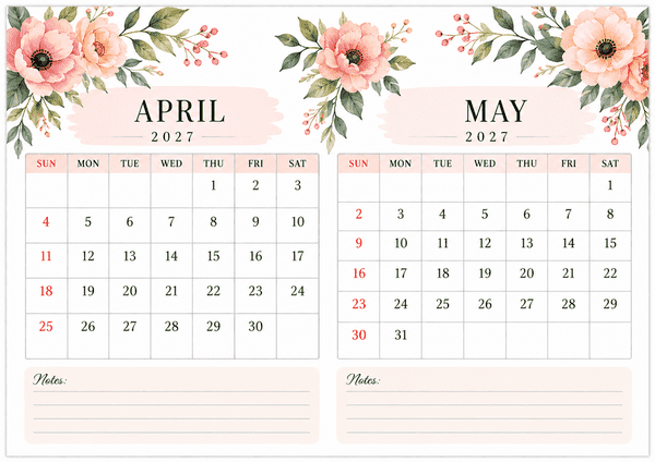 Floral_04_April_May_2027_Calendar