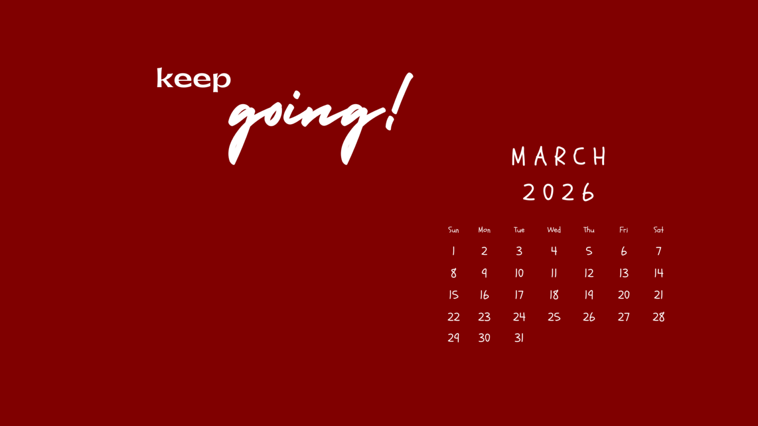 March 2026 Desktop Wallpaper - Dual Calendar — free download