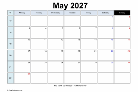 Calendar with Week Number