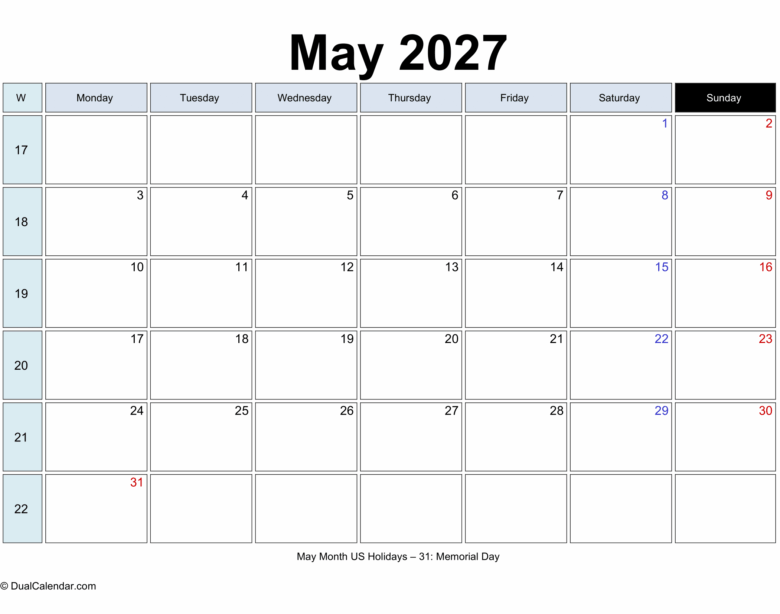 Calendar with Week Number