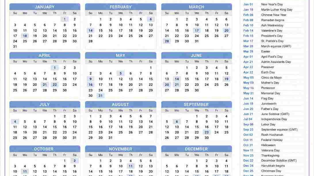 Printable 2027 Calendar with Holidays