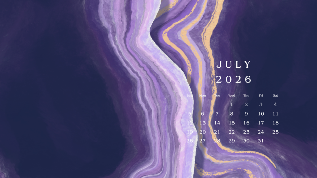 July 2026 Desktop Wallpaper - Dual Calendar