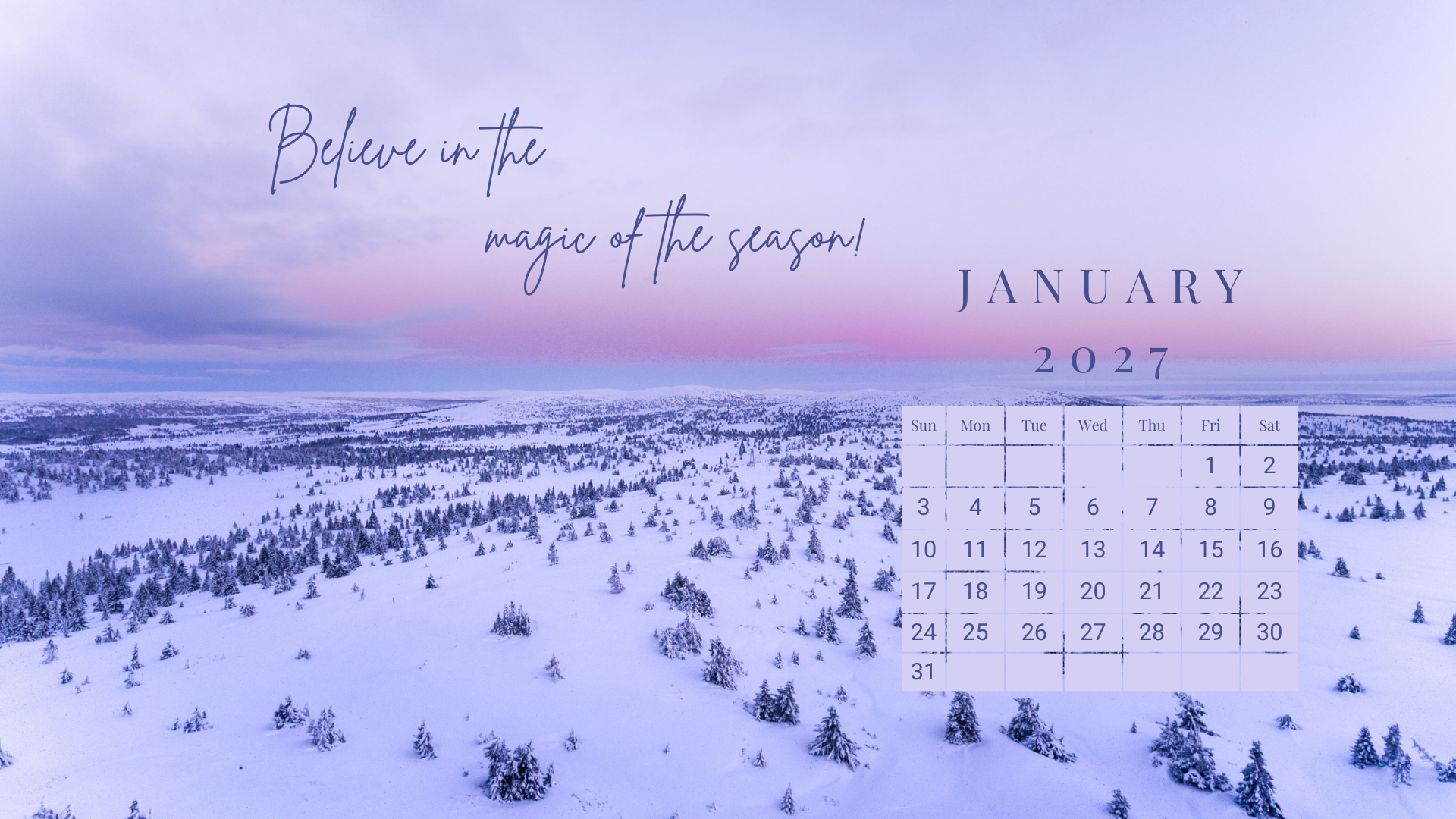 10 January 2027 Desktop Calendar Wallpaper 10 January 2027 Desktop Calendar Wallpaper