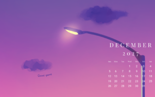 Purple Good Game Sunset Scene Gaming December 2027 Calendar Wallpaper