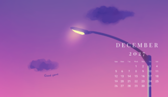 Purple Good Game Sunset Scene Gaming December 2027 Calendar Wallpaper